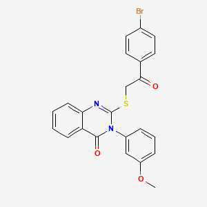 molecular formula C23H17BrN2O3S B4218306 2-{[2-(4-bromophenyl)-2-oxoethyl]thio}-3-(3-methoxyphenyl)-4(3H)-quinazolinone 