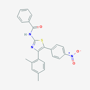 molecular formula C24H19N3O3S B421831 N-(4-(2,4-dimethylphenyl)-5-{4-nitrophenyl}-1,3-thiazol-2-yl)benzamide 