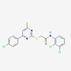 molecular formula C19H14Cl3N3OS B4218312 2-{[4-(4-chlorophenyl)-6-methyl-2-pyrimidinyl]thio}-N-(2,3-dichlorophenyl)acetamide 