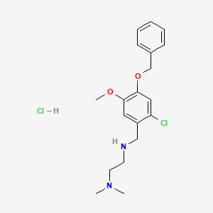 N-[(2-chloro-5-methoxy-4-phenylmethoxyphenyl)methyl]-N',N'-dimethylethane-1,2-diamine;hydrochloride