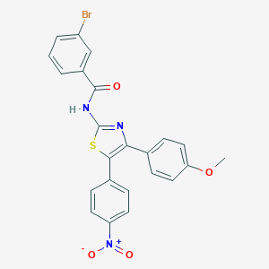 molecular formula C23H16BrN3O4S B421835 3-bromo-N-[5-{4-nitrophenyl}-4-(4-methoxyphenyl)-1,3-thiazol-2-yl]benzamide 