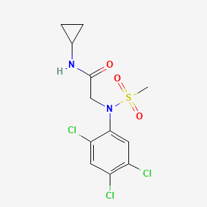 molecular formula C12H13Cl3N2O3S B4218372 N~1~-cyclopropyl-N~2~-(methylsulfonyl)-N~2~-(2,4,5-trichlorophenyl)glycinamide 