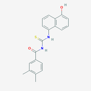 molecular formula C20H18N2O2S B4218386 N-[(5-hydroxynaphthalen-1-yl)carbamothioyl]-3,4-dimethylbenzamide 