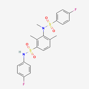 N-(4-fluorophenyl)-3-[(4-fluorophenyl)sulfonyl-methylamino]-2,4-dimethylbenzenesulfonamide