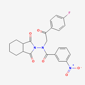 molecular formula C23H20FN3O6 B4218397 N-(1,3-dioxooctahydro-2H-isoindol-2-yl)-N-[2-(4-fluorophenyl)-2-oxoethyl]-3-nitrobenzamide 