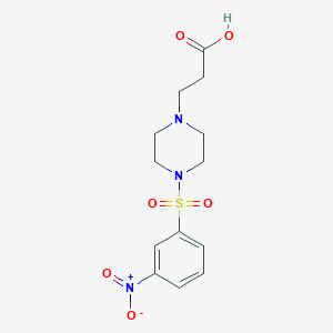 molecular formula C13H17N3O6S B4218417 3-[4-(3-Nitrophenyl)sulfonylpiperazin-1-yl]propanoic acid 