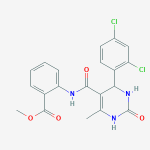 molecular formula C20H17Cl2N3O4 B4218430 methyl 2-({[4-(2,4-dichlorophenyl)-6-methyl-2-oxo-1,2,3,4-tetrahydro-5-pyrimidinyl]carbonyl}amino)benzoate 