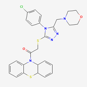 1-(4a,10a-Dihydrophenothiazin-10-yl)-2-[[4-(4-chlorophenyl)-5-(morpholin-4-ylmethyl)-1,2,4-triazol-3-yl]sulfanyl]ethanone