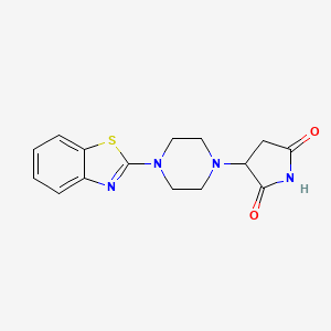 molecular formula C15H16N4O2S B4218467 3-[4-(1,3-Benzothiazol-2-yl)piperazin-1-yl]pyrrolidine-2,5-dione 