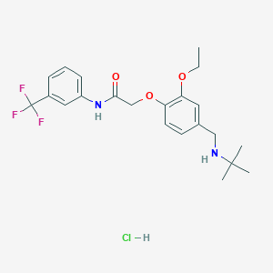 molecular formula C22H28ClF3N2O3 B4218470 2-{4-[(tert-butylamino)methyl]-2-ethoxyphenoxy}-N-[3-(trifluoromethyl)phenyl]acetamide hydrochloride 