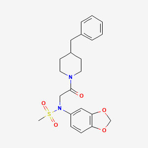 N-(1,3-benzodioxol-5-yl)-N-[2-(4-benzylpiperidin-1-yl)-2-oxoethyl]methanesulfonamide