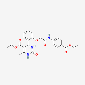 ethyl 4-[2-(2-{[4-(ethoxycarbonyl)phenyl]amino}-2-oxoethoxy)phenyl]-6-methyl-2-oxo-1,2,3,4-tetrahydro-5-pyrimidinecarboxylate