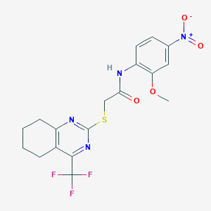 N-(2-methoxy-4-nitrophenyl)-2-{[4-(trifluoromethyl)-5,6,7,8-tetrahydro-2-quinazolinyl]thio}acetamide