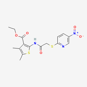 ethyl 4,5-dimethyl-2-({[(5-nitro-2-pyridinyl)thio]acetyl}amino)-3-thiophenecarboxylate