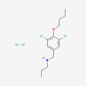 molecular formula C14H22Cl3NO B4218514 N-[(4-butoxy-3,5-dichlorophenyl)methyl]propan-1-amine;hydrochloride 