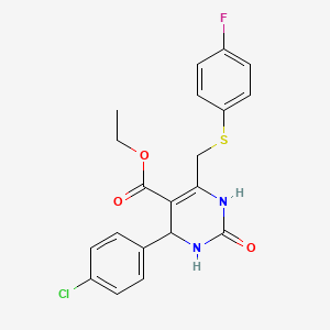 Ethyl 4-(4-chlorophenyl)-6-{[(4-fluorophenyl)sulfanyl]methyl}-2-oxo-1,2,3,4-tetrahydropyrimidine-5-carboxylate