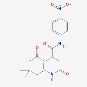 molecular formula C18H19N3O5 B4218544 7,7-dimethyl-N-(4-nitrophenyl)-2,5-dioxo-1,2,3,4,5,6,7,8-octahydroquinoline-4-carboxamide 