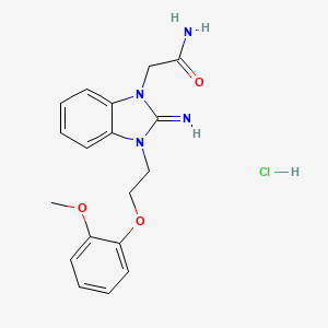 2-{2-imino-3-[2-(2-methoxyphenoxy)ethyl]-2,3-dihydro-1H-benzimidazol-1-yl}acetamide hydrochloride