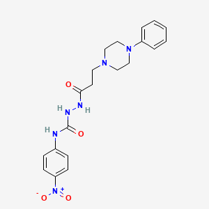 N-(4-nitrophenyl)-2-[3-(4-phenyl-1-piperazinyl)propanoyl]hydrazinecarboxamide