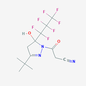 3-[3-tert-butyl-5-(1,1,2,2,3,3,3-heptafluoropropyl)-5-hydroxy-4H-pyrazol-1-yl]-3-oxopropanenitrile