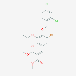 molecular formula C21H19BrCl2O6 B421862 Dimethyl 2-{3-bromo-4-[(2,4-dichlorobenzyl)oxy]-5-ethoxybenzylidene}malonate 