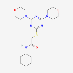 N-cyclohexyl-2-{[4,6-di(morpholin-4-yl)-1,3,5-triazin-2-yl]sulfanyl}acetamide