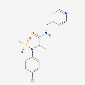 molecular formula C16H18ClN3O3S B4218643 N~2~-(4-chlorophenyl)-N~2~-(methylsulfonyl)-N~1~-(4-pyridinylmethyl)alaninamide 