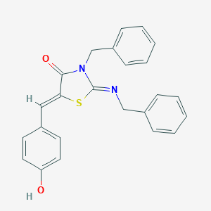 molecular formula C24H20N2O2S B421868 3-Benzyl-2-(benzylimino)-5-(4-hydroxybenzylidene)-1,3-thiazolidin-4-one 