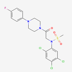 molecular formula C19H19Cl3FN3O3S B4218681 N-{2-[4-(4-fluorophenyl)-1-piperazinyl]-2-oxoethyl}-N-(2,4,5-trichlorophenyl)methanesulfonamide 