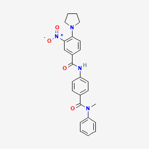 N-[4-[methyl(phenyl)carbamoyl]phenyl]-3-nitro-4-pyrrolidin-1-ylbenzamide