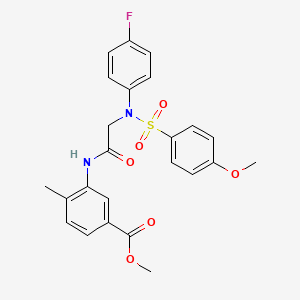 molecular formula C24H23FN2O6S B4218703 methyl 3-({N-(4-fluorophenyl)-N-[(4-methoxyphenyl)sulfonyl]glycyl}amino)-4-methylbenzoate 