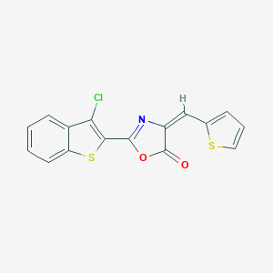 molecular formula C16H8ClNO2S2 B421871 2-(3-chloro-1-benzothien-2-yl)-4-(2-thienylmethylene)-1,3-oxazol-5(4H)-one 
