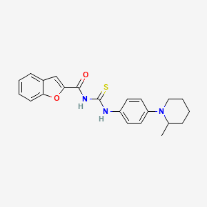 molecular formula C22H23N3O2S B4218720 N-{[4-(2-methylpiperidin-1-yl)phenyl]carbamothioyl}-1-benzofuran-2-carboxamide 