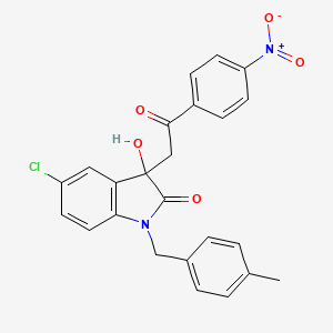 5-chloro-3-hydroxy-1-(4-methylbenzyl)-3-[2-(4-nitrophenyl)-2-oxoethyl]-1,3-dihydro-2H-indol-2-one