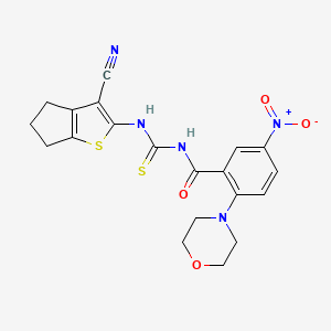 N-{[(3-cyano-5,6-dihydro-4H-cyclopenta[b]thien-2-yl)amino]carbonothioyl}-2-(4-morpholinyl)-5-nitrobenzamide