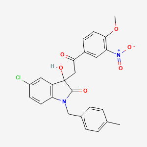 5-chloro-3-hydroxy-3-[2-(4-methoxy-3-nitrophenyl)-2-oxoethyl]-1-(4-methylbenzyl)-1,3-dihydro-2H-indol-2-one