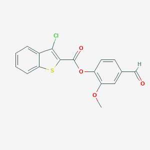 molecular formula C17H11ClO4S B421874 4-Formyl-2-methoxyphenyl 3-chloro-1-benzothiophene-2-carboxylate CAS No. 352558-12-4