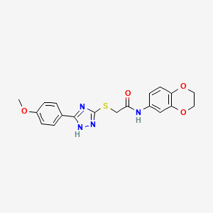 N-(2,3-dihydro-1,4-benzodioxin-6-yl)-2-{[5-(4-methoxyphenyl)-4H-1,2,4-triazol-3-yl]thio}acetamide