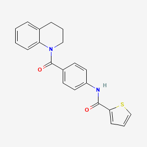 molecular formula C21H18N2O2S B4218747 N-[4-(3,4-dihydro-1(2H)-quinolinylcarbonyl)phenyl]-2-thiophenecarboxamide 