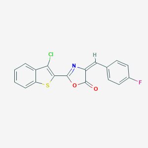 molecular formula C18H9ClFNO2S B421875 2-(3-chloro-1-benzothien-2-yl)-4-(4-fluorobenzylidene)-1,3-oxazol-5(4H)-one 