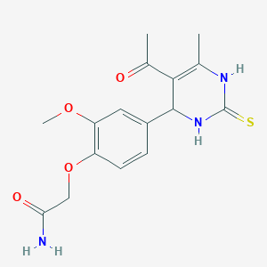 2-[4-(5-acetyl-6-methyl-2-thioxo-1,2,3,4-tetrahydro-4-pyrimidinyl)-2-methoxyphenoxy]acetamide