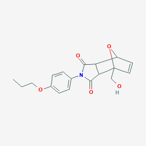 molecular formula C18H19NO5 B421880 4-(hydroxymethyl)-2-(4-propoxyphenyl)-3a,4,7,7a-tetrahydro-1H-4,7-epoxyisoindole-1,3(2H)-dione 