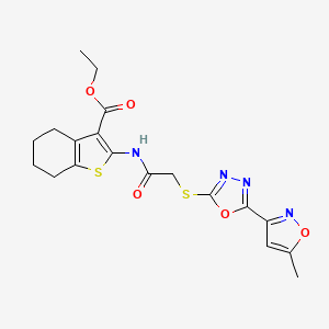 ethyl 2-[({[5-(5-methyl-3-isoxazolyl)-1,3,4-oxadiazol-2-yl]thio}acetyl)amino]-4,5,6,7-tetrahydro-1-benzothiophene-3-carboxylate