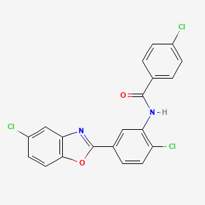 molecular formula C20H11Cl3N2O2 B4218806 4-chloro-N-[2-chloro-5-(5-chloro-1,3-benzoxazol-2-yl)phenyl]benzamide 