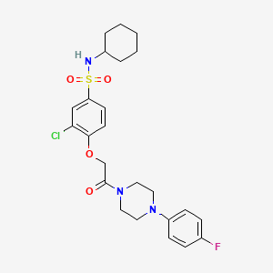 molecular formula C24H29ClFN3O4S B4218814 3-chloro-N-cyclohexyl-4-[2-[4-(4-fluorophenyl)piperazin-1-yl]-2-oxoethoxy]benzenesulfonamide 