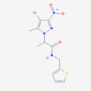 molecular formula C12H13BrN4O3S B4218818 2-(4-bromo-5-methyl-3-nitro-1H-pyrazol-1-yl)-N-(2-thienylmethyl)propanamide 