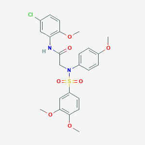 molecular formula C24H25ClN2O7S B421883 N-(5-chloro-2-methoxyphenyl)-2-{[(3,4-dimethoxyphenyl)sulfonyl]-4-methoxyanilino}acetamide 