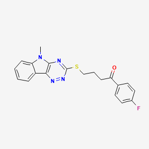 1-(4-FLUOROPHENYL)-4-({5-METHYL-5H-[1,2,4]TRIAZINO[5,6-B]INDOL-3-YL}SULFANYL)BUTAN-1-ONE