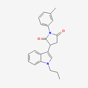 molecular formula C22H22N2O2 B4218844 1-(3-methylphenyl)-3-(1-propyl-1H-indol-3-yl)pyrrolidine-2,5-dione 