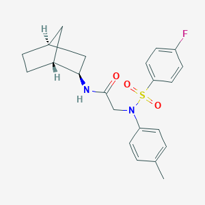 molecular formula C22H25FN2O3S B421885 N-bicyclo[2.2.1]hept-2-yl-2-{[(4-fluorophenyl)sulfonyl]-4-methylanilino}acetamide 